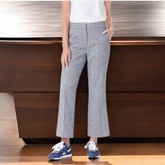 J Crew Hayden AV449 Herringbone Linen Blend Fully Lined Crop Pant‎ - Picture 7 of 9